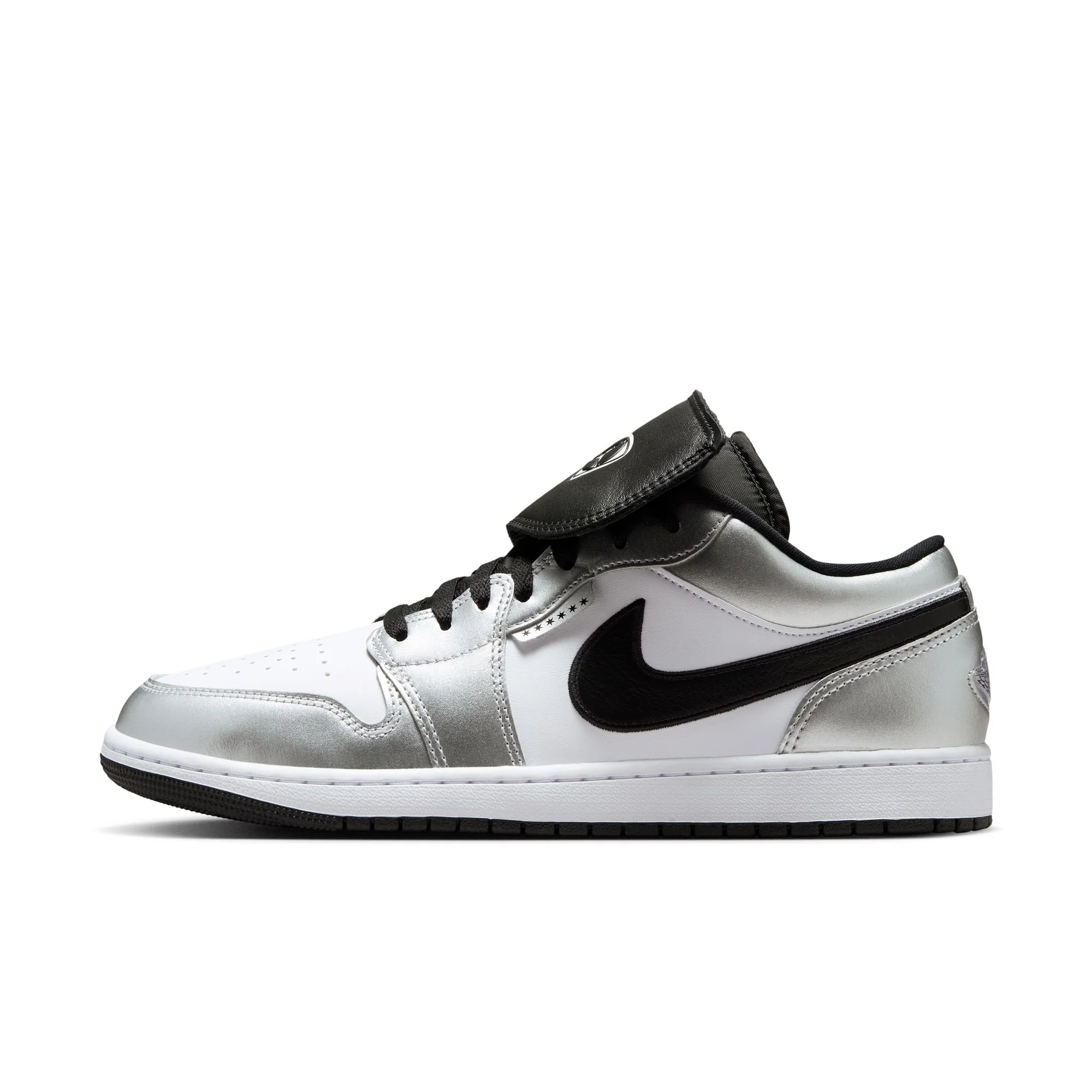 Air Jordan 1 Low SE Color: WHITE/BLACK-WHITE-METALLIC SILVER Style: IR2278-100 - Image 10