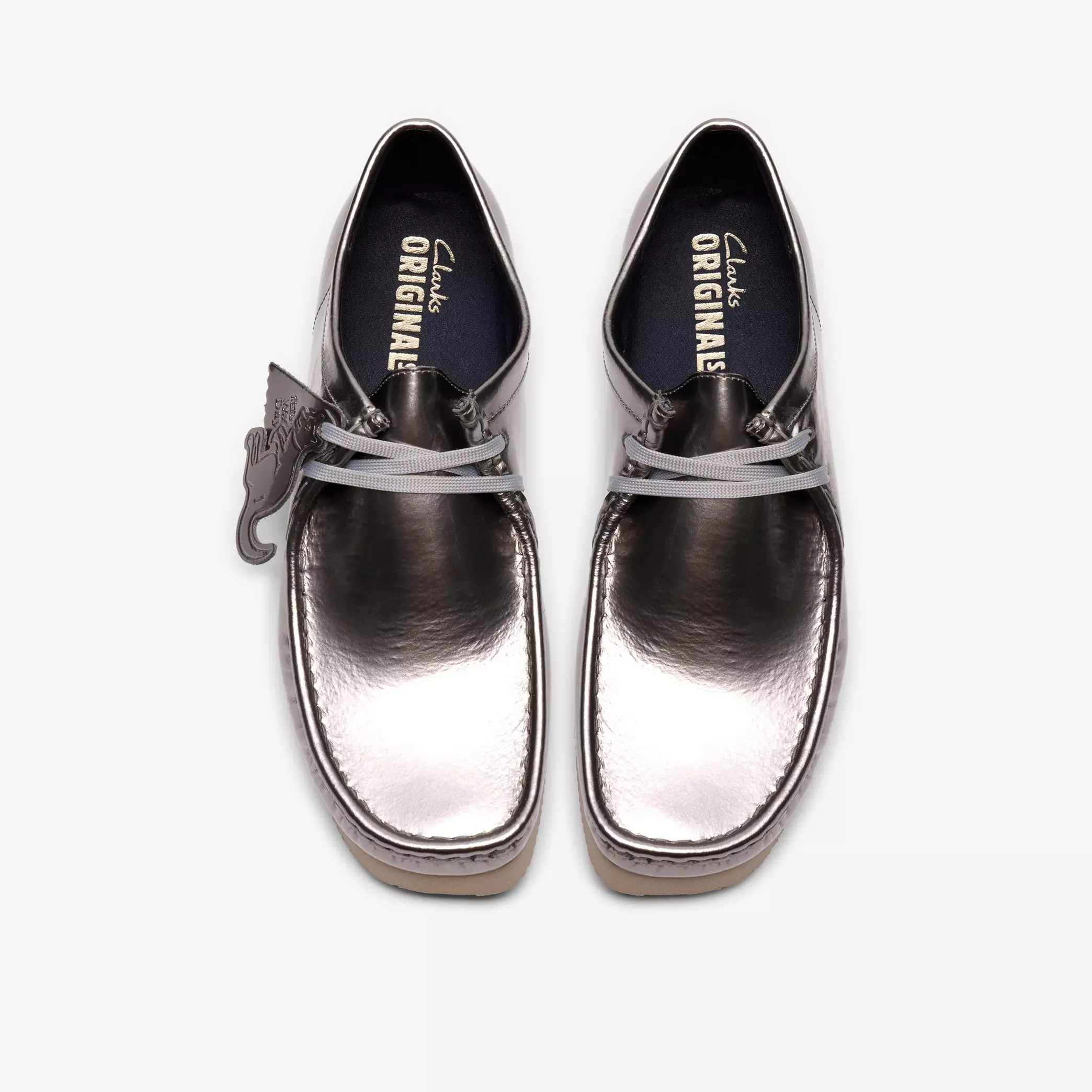 Clarks Wallabee 2604 Silver Patent Style: 26186501 - Image 8