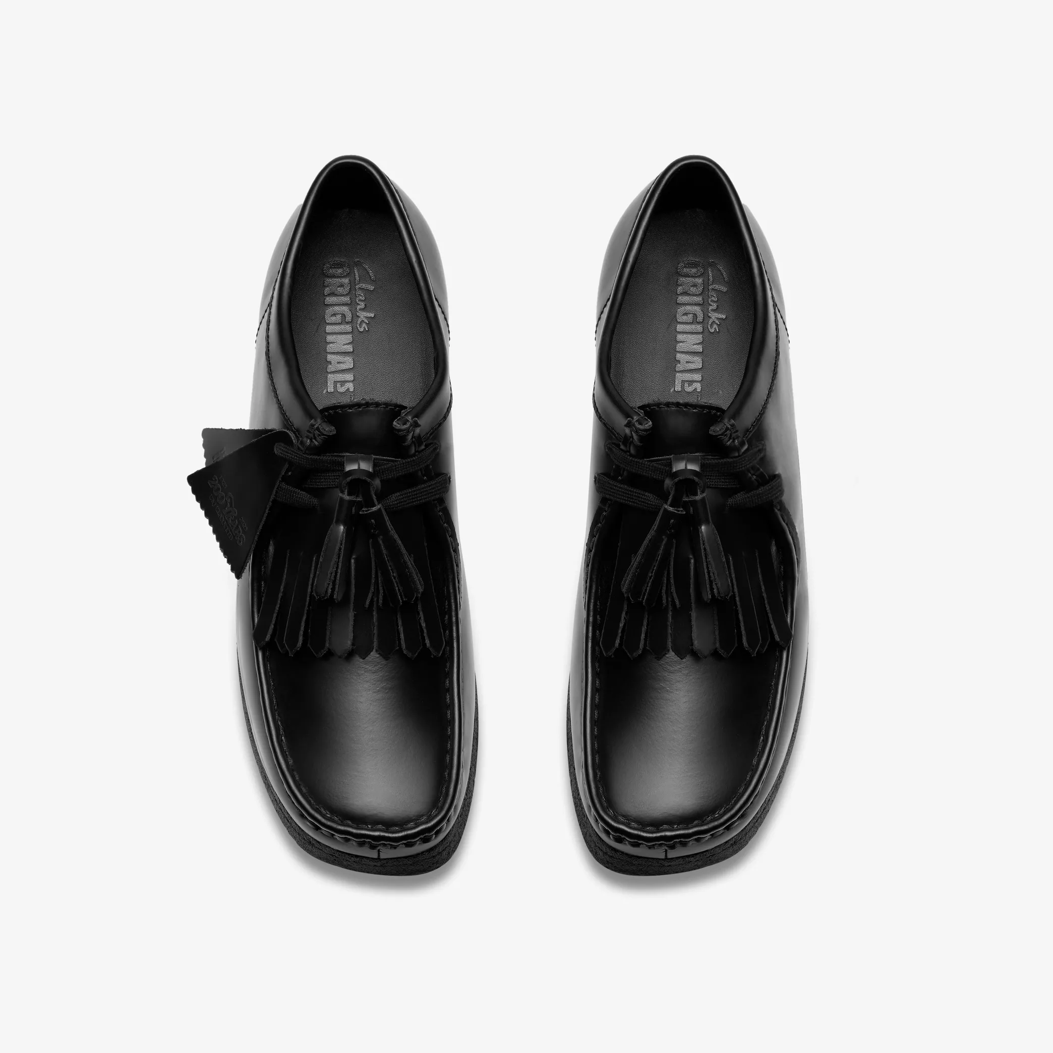 CLARKS Wallabee Black Hi Shine Leather 26183780 - Image 5