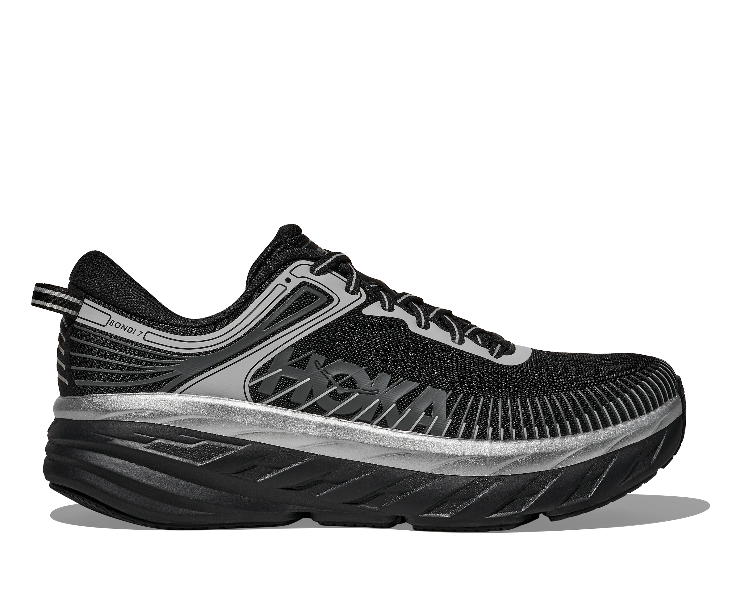 HOKA Bondi 7 stealth Black / Stardust 1110518-BKSTR - Image 7