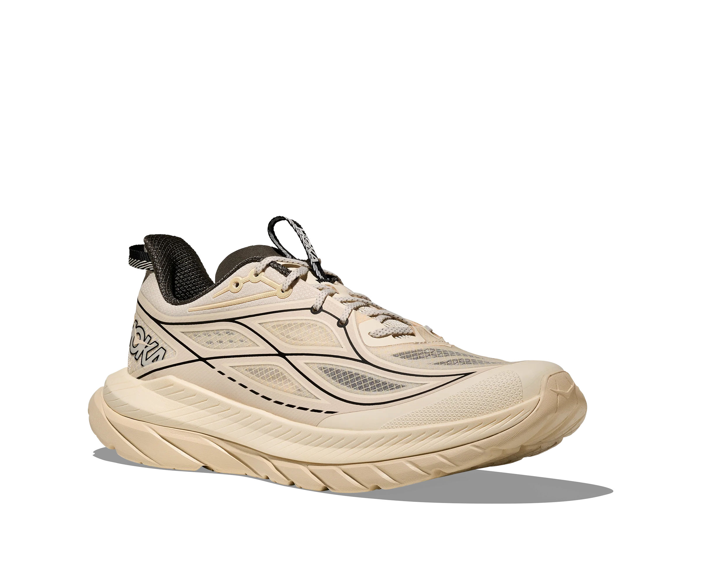 Hoka Mach Remastered Mens Shoes Color: Eggshell/Asphalt Grey Style: 1176250-EHL - Image 6