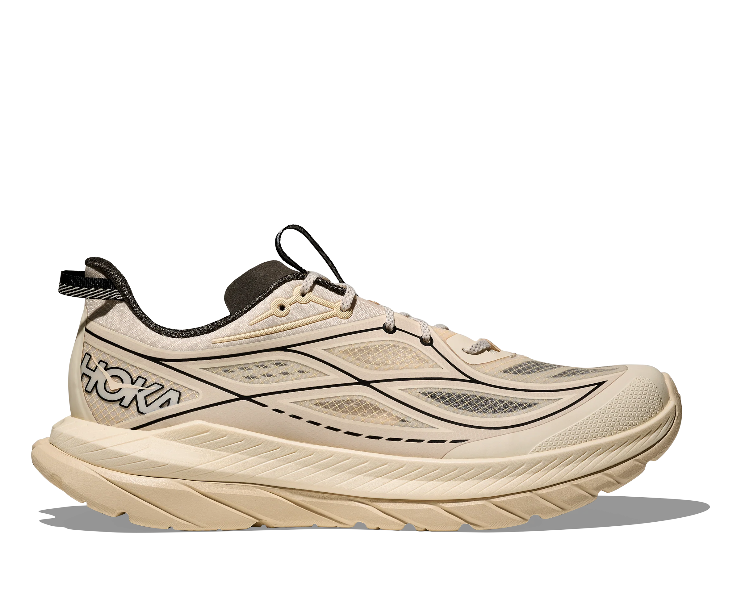 Hoka Mach Remastered Mens Shoes Color: Eggshell/Asphalt Grey Style: 1176250-EHL - Image 9