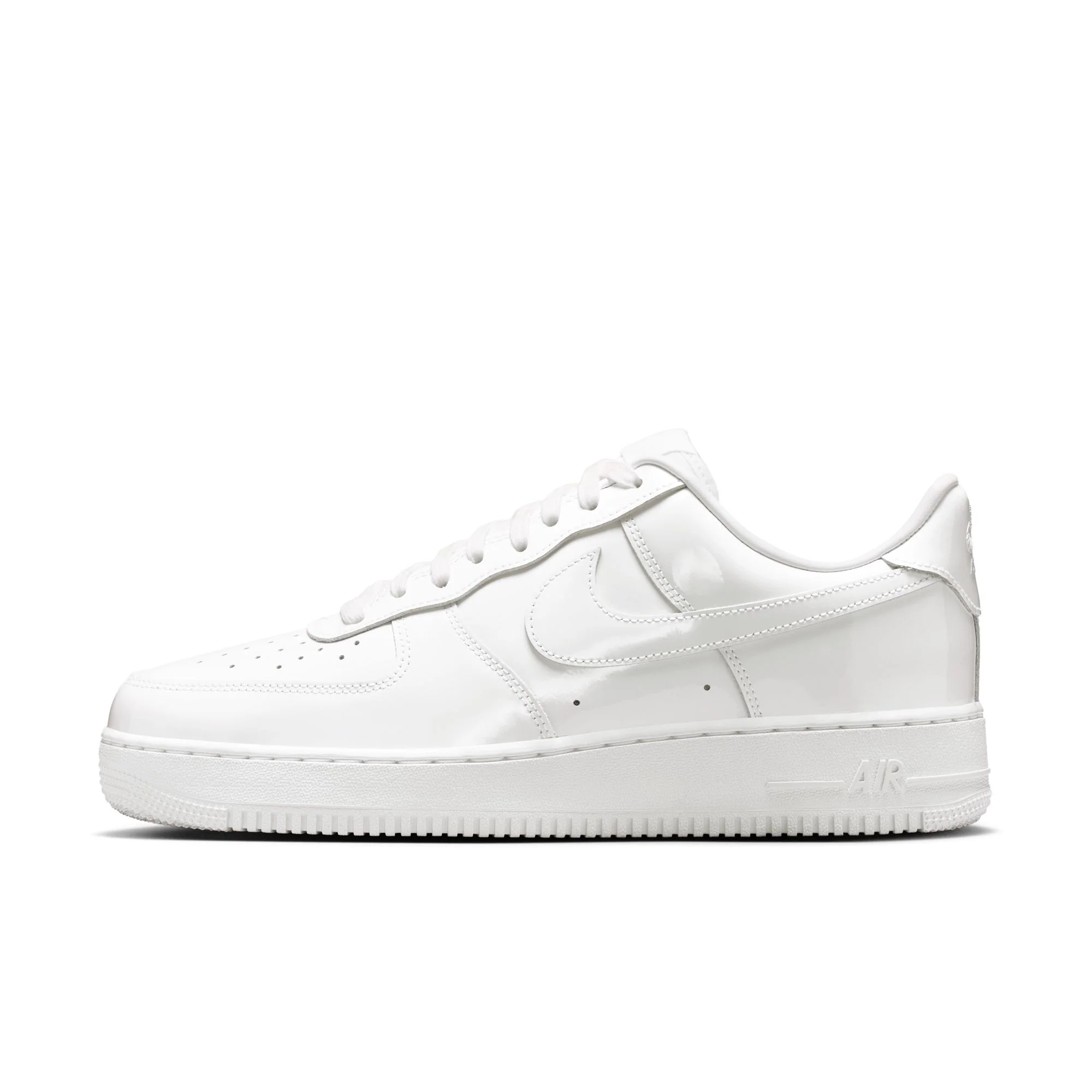 Nike Air Force 1 '07 Premium "Patent Leather" Color: WHITE/WHITE Style: IV2857-100 - Image 10