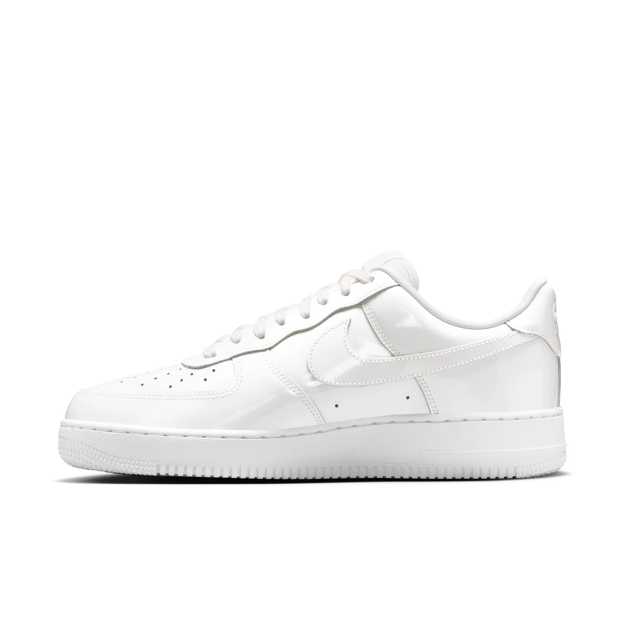 Nike Air Force 1 '07 Premium "Patent Leather" Color: WHITE/WHITE Style: IV2857-100 - Image 3
