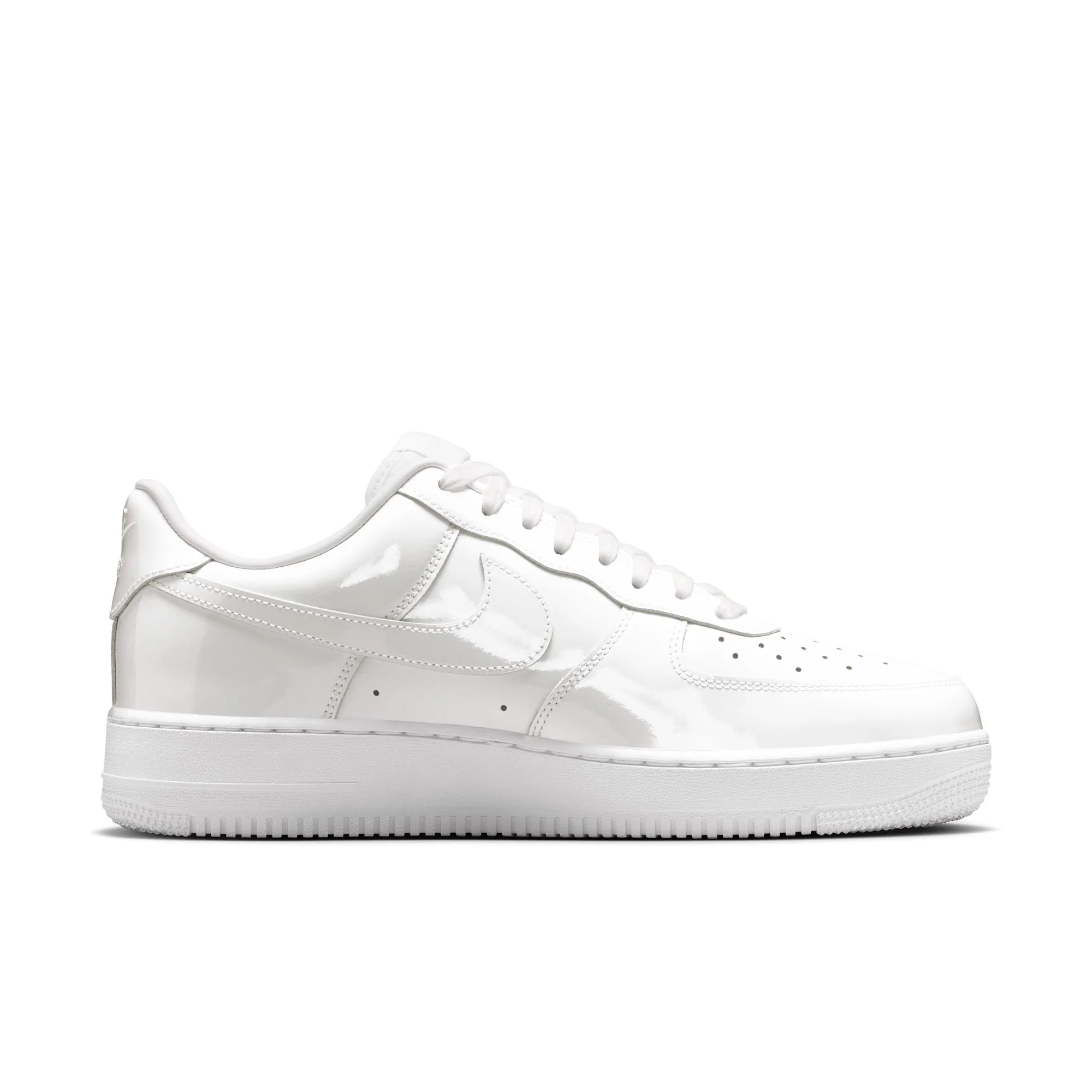 Nike Air Force 1 '07 Premium "Patent Leather" Color: WHITE/WHITE Style: IV2857-100 - Image 4