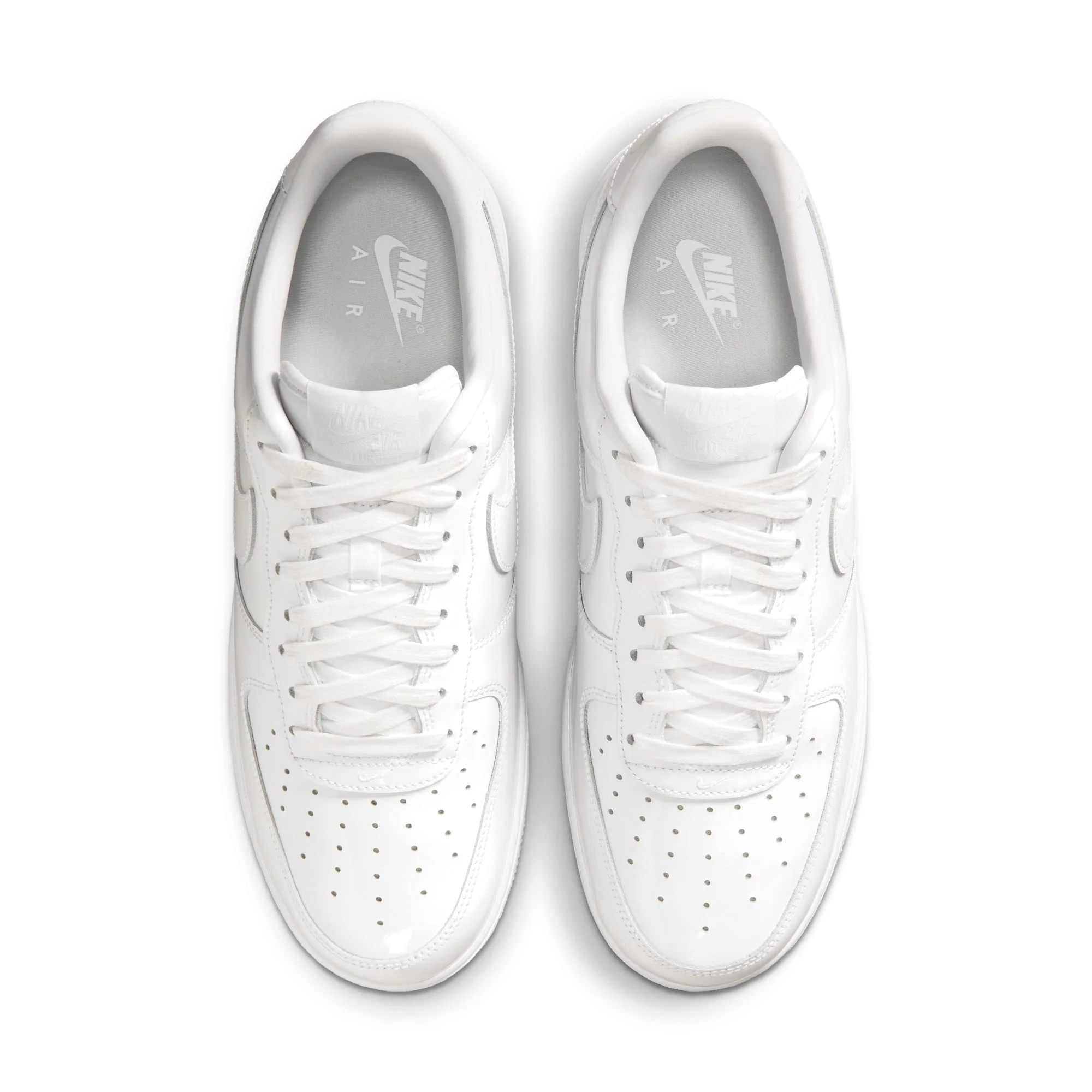 Nike Air Force 1 '07 Premium "Patent Leather" Color: WHITE/WHITE Style: IV2857-100 - Image 9