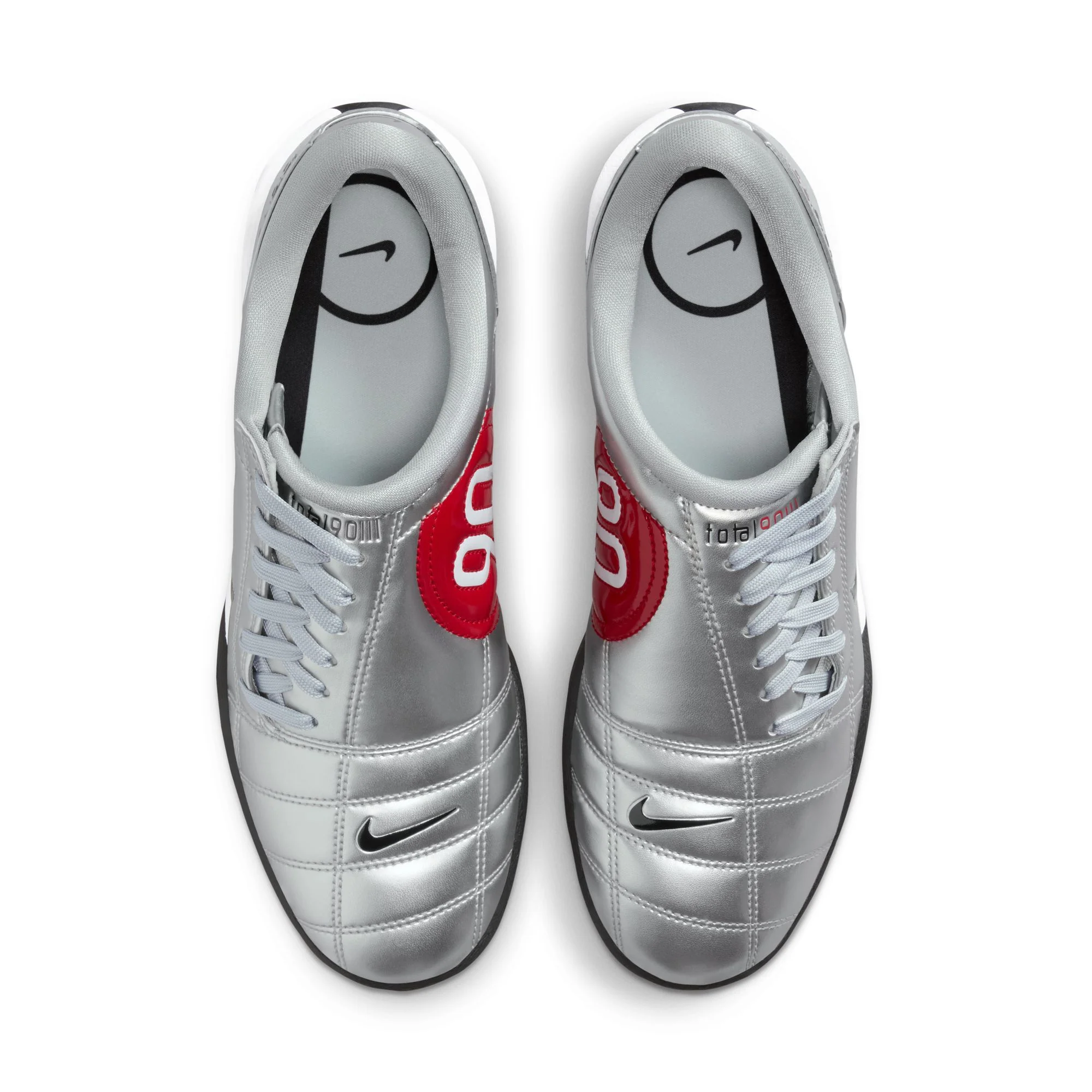 Nike Total 90 Women's Shoes Color: Metallic Silver/black-university Red Style: IM7595-001 - Image 9