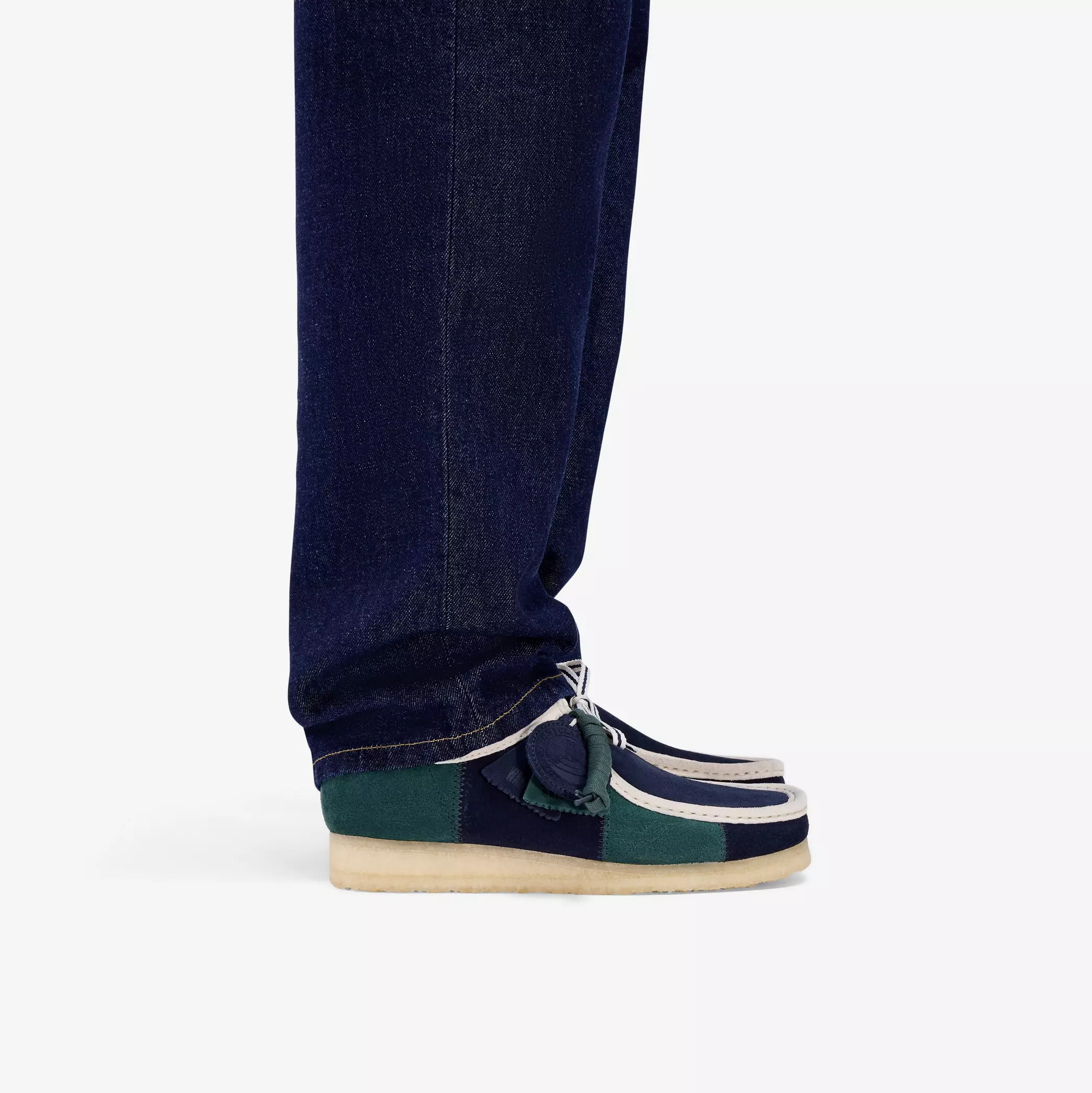Clarks Wallabee Mens Shoes Color: Blue/Green Strip Style: 26185545 - Image 7