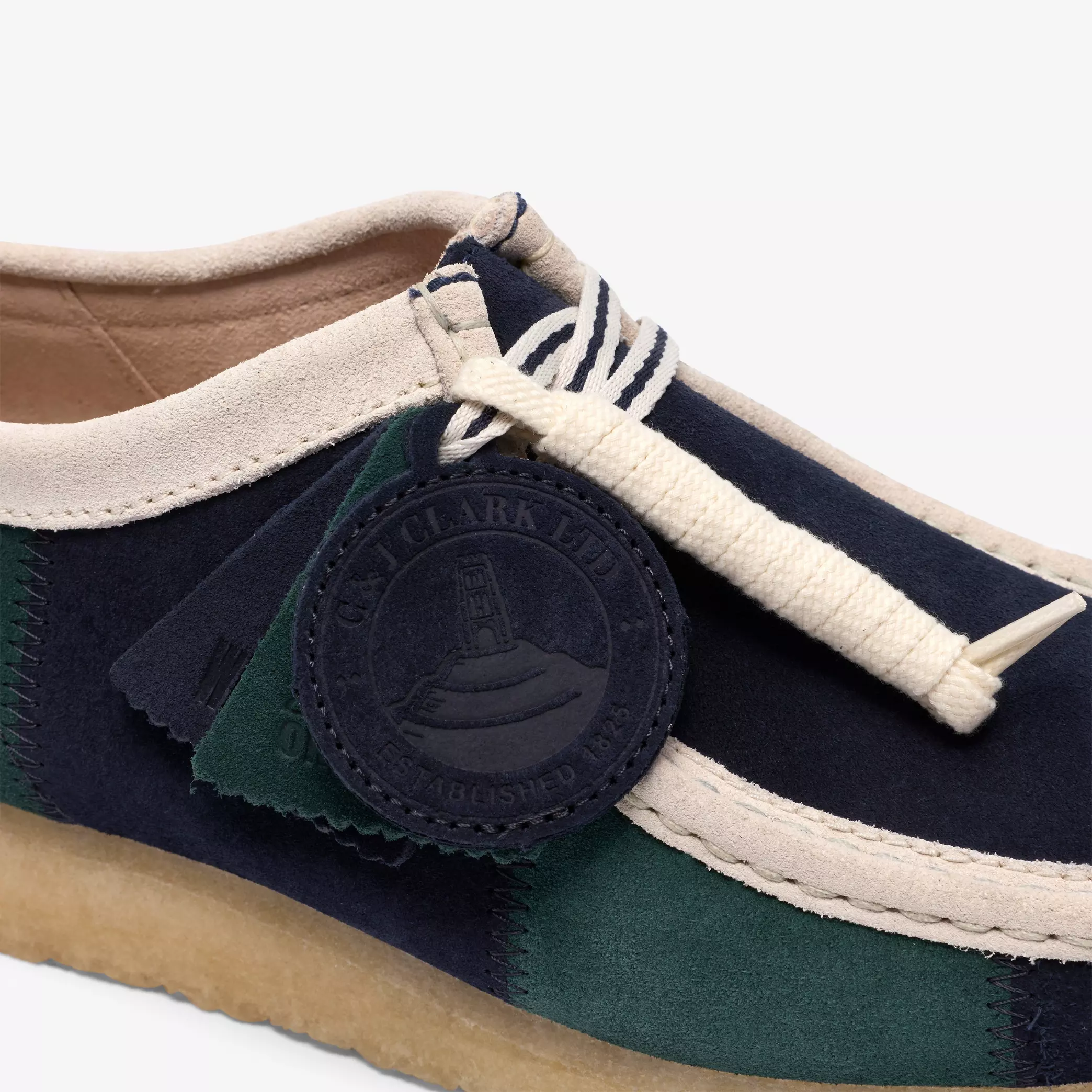 Clarks Wallabee Mens Shoes Color: Blue/Green Strip Style: 26185545 - Image 8