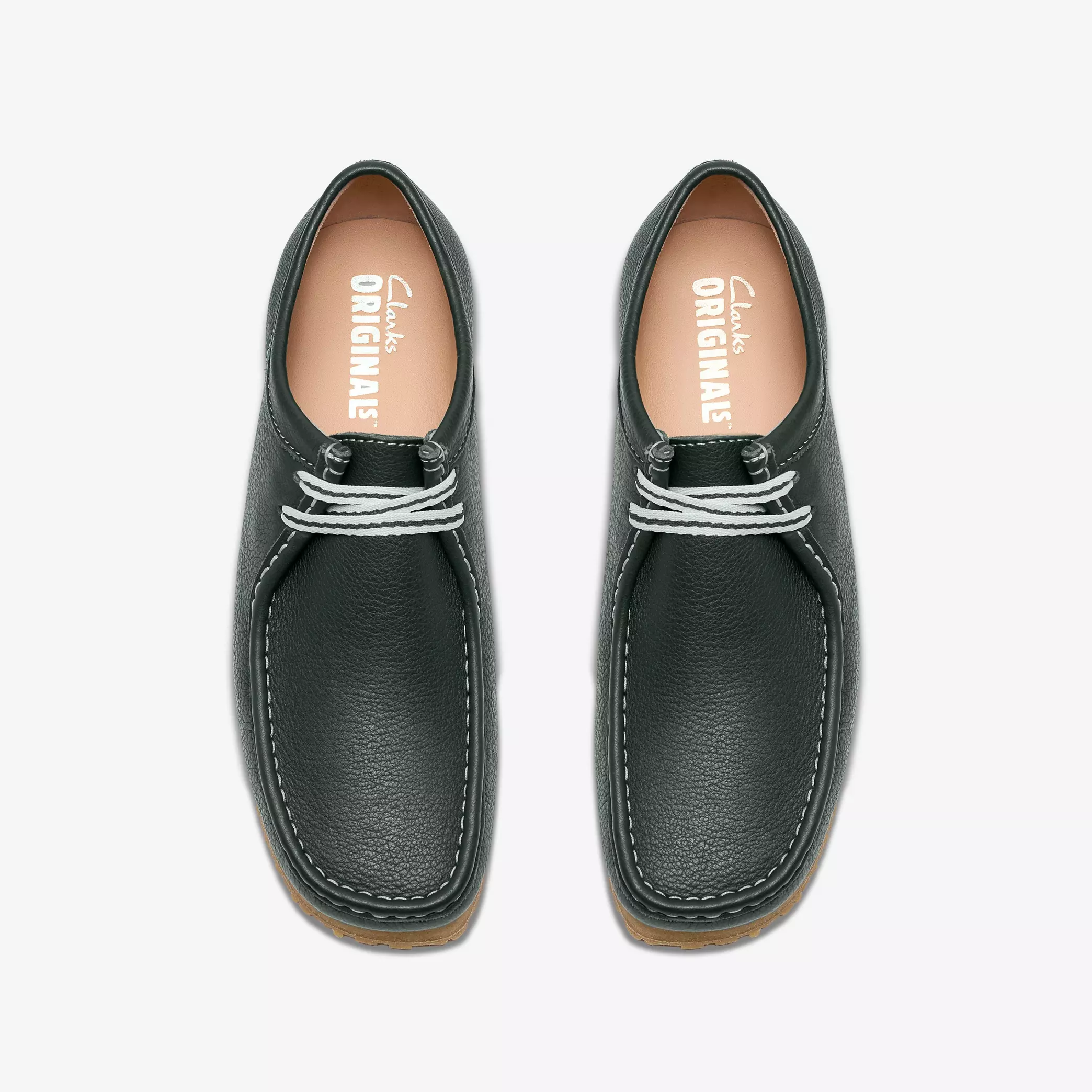 Clarks Wallabee RB Mens Shoes Color: Dark Green Leather Style: 26185656 - Image 11