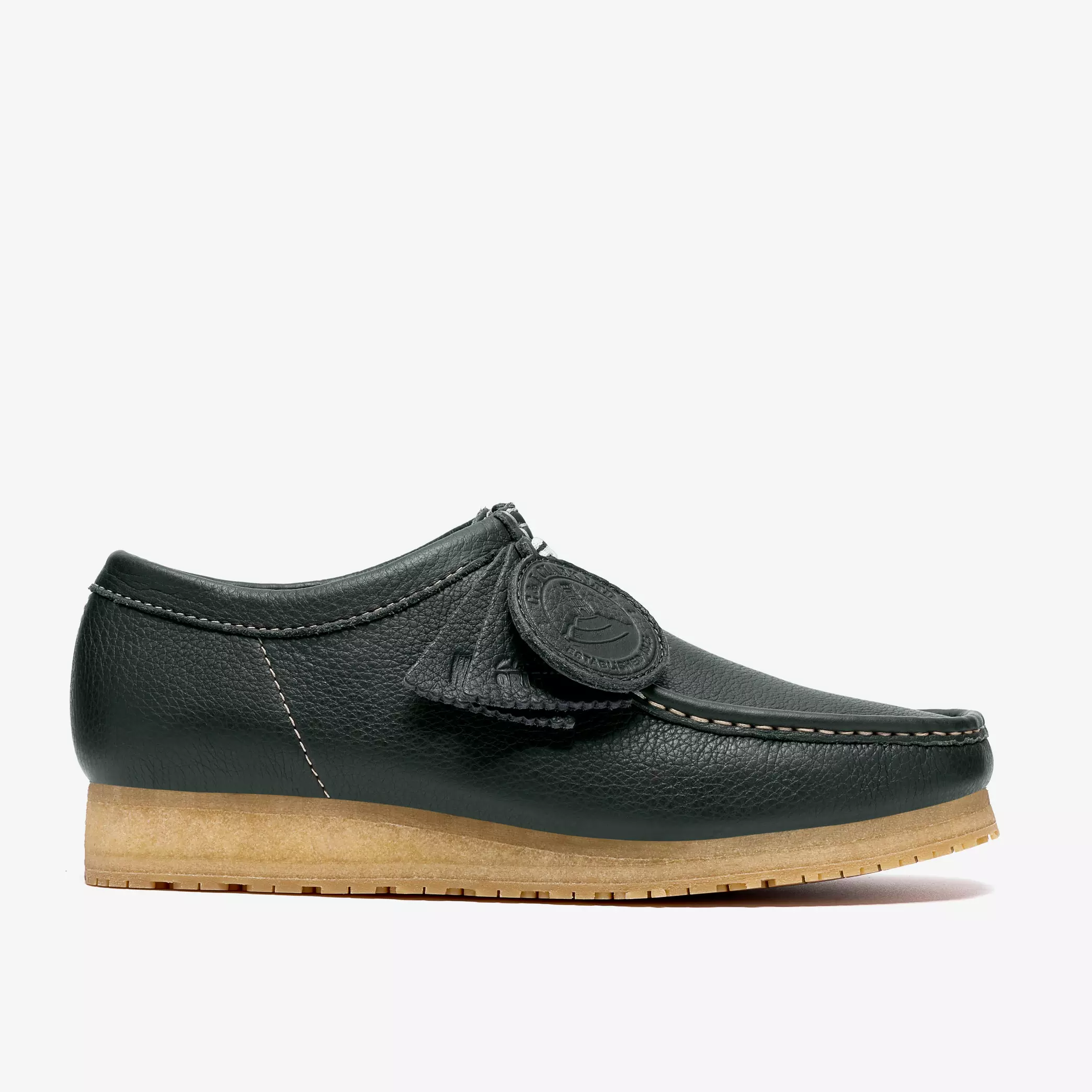 Clarks Wallabee RB Mens Shoes Color: Dark Green Leather Style: 26185656 - Image 8